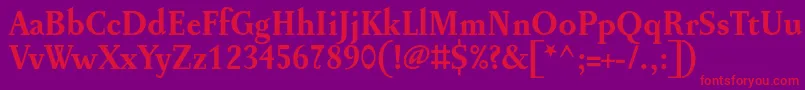 PentagrammeBold Font – Red Fonts on Purple Background