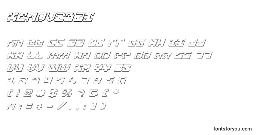 Шрифт Xenov23Di – алфавит, цифры, специальные символы