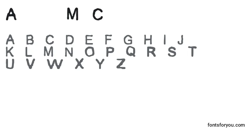 A fonte AirbrushMc.Creative – alfabeto, números, caracteres especiais