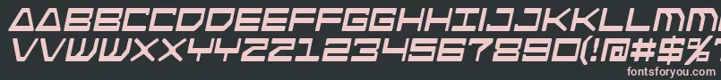 Fonte AndroidNationItalic – fontes rosa em um fundo preto