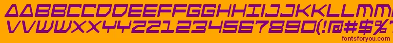フォントAndroidNationItalic – オレンジの背景に紫のフォント