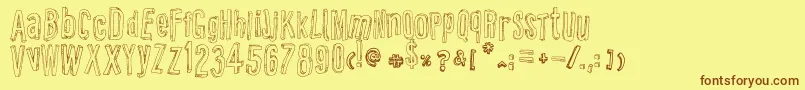 ReliefBd Font – Brown Fonts on Yellow Background