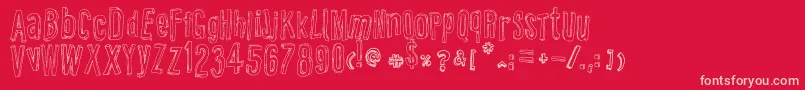 ReliefBd Font – Pink Fonts on Red Background