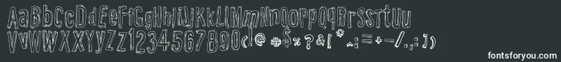ReliefBd-fontti – valkoiset fontit mustalla taustalla