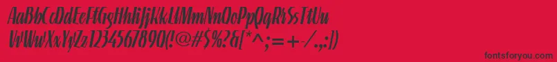 フォントLinotypeGneisenauetteRegular – 赤い背景に黒い文字