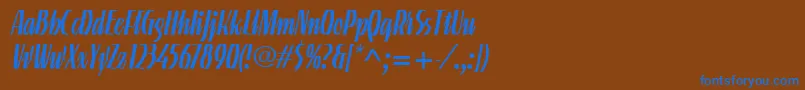 LinotypeGneisenauetteRegular Font – Blue Fonts on Brown Background