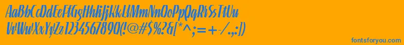 LinotypeGneisenauetteRegular Font – Blue Fonts on Orange Background