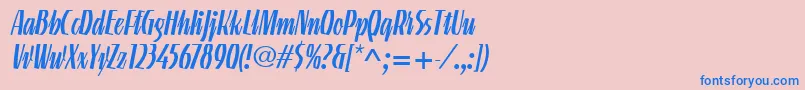 LinotypeGneisenauetteRegular Font – Blue Fonts on Pink Background
