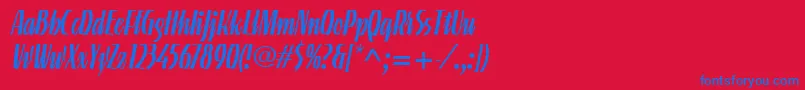 LinotypeGneisenauetteRegular Font – Blue Fonts on Red Background