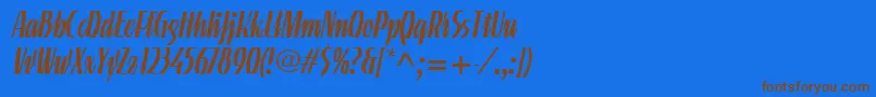 LinotypeGneisenauetteRegular Font – Brown Fonts on Blue Background