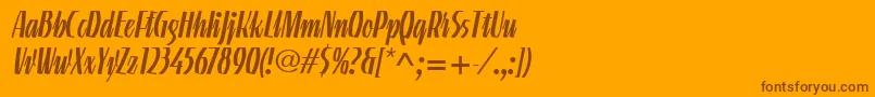 LinotypeGneisenauetteRegular Font – Brown Fonts on Orange Background