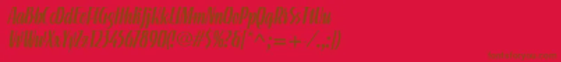 Police LinotypeGneisenauetteRegular – polices brunes sur fond rouge