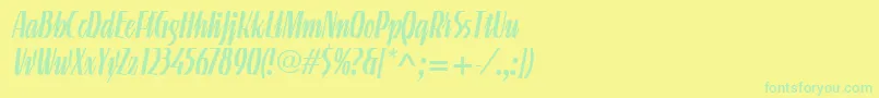 LinotypeGneisenauetteRegular Font – Green Fonts on Yellow Background