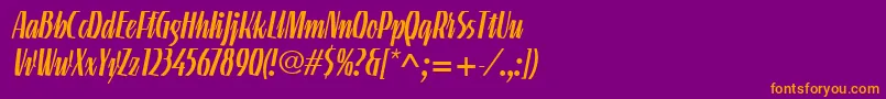 LinotypeGneisenauetteRegular Font – Orange Fonts on Purple Background