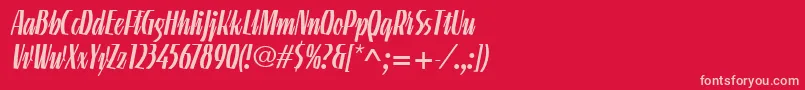 Fonte LinotypeGneisenauetteRegular – fontes rosa em um fundo vermelho