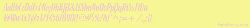 LinotypeGneisenauetteRegular Font – Pink Fonts on Yellow Background