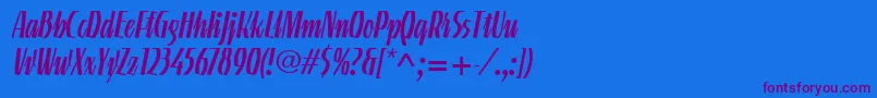 LinotypeGneisenauetteRegular Font – Purple Fonts on Blue Background