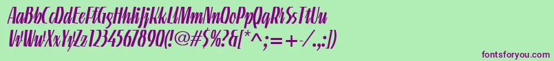LinotypeGneisenauetteRegular Font – Purple Fonts on Green Background