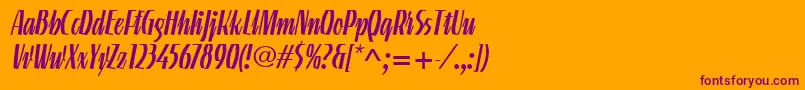 LinotypeGneisenauetteRegular Font – Purple Fonts on Orange Background
