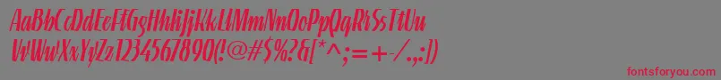 フォントLinotypeGneisenauetteRegular – 赤い文字の灰色の背景