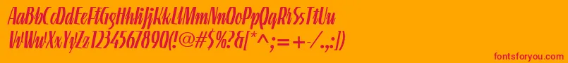 LinotypeGneisenauetteRegular Font – Red Fonts on Orange Background