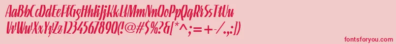 フォントLinotypeGneisenauetteRegular – ピンクの背景に赤い文字