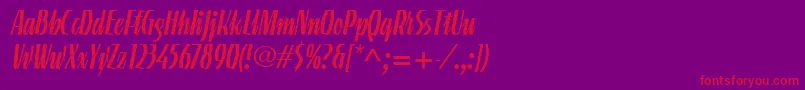 LinotypeGneisenauetteRegular Font – Red Fonts on Purple Background