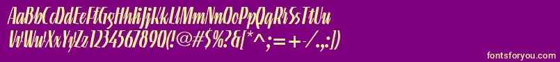 LinotypeGneisenauetteRegular Font – Yellow Fonts on Purple Background