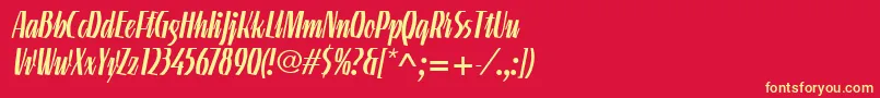 LinotypeGneisenauetteRegular Font – Yellow Fonts on Red Background