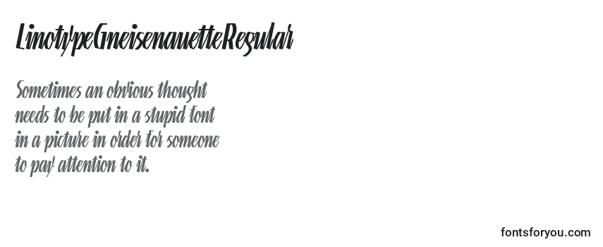 Обзор шрифта LinotypeGneisenauetteRegular