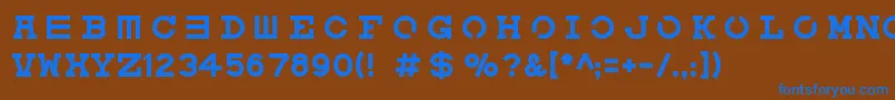 Eyechart Font – Blue Fonts on Brown Background