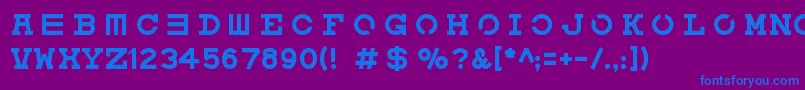 Eyechart Font – Blue Fonts on Purple Background