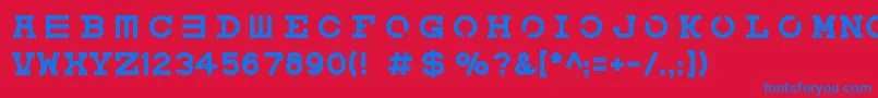 Eyechart Font – Blue Fonts on Red Background