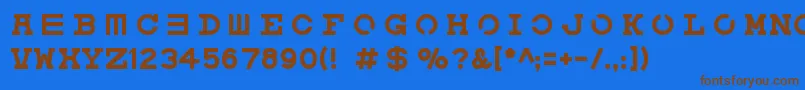 Eyechart Font – Brown Fonts on Blue Background