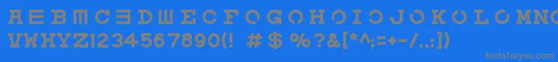 Eyechart Font – Gray Fonts on Blue Background
