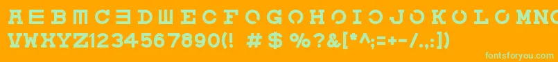 Eyechart Font – Green Fonts on Orange Background
