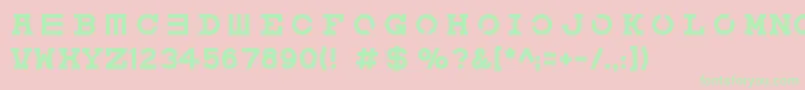 Eyechart Font – Green Fonts on Pink Background