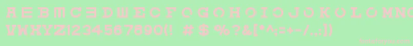 Eyechart Font – Pink Fonts on Green Background