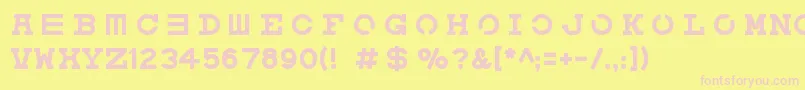 Eyechart Font – Pink Fonts on Yellow Background