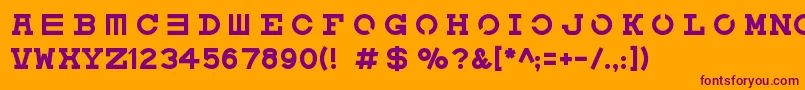Eyechart Font – Purple Fonts on Orange Background