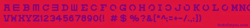 Eyechart Font – Purple Fonts on Red Background