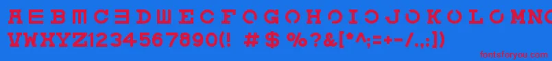 Eyechart Font – Red Fonts on Blue Background