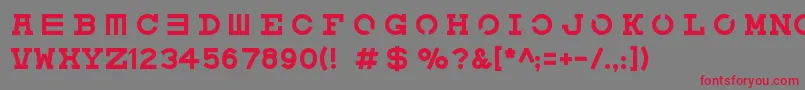 Eyechart Font – Red Fonts on Gray Background