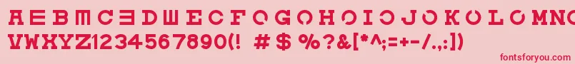 Eyechart Font – Red Fonts on Pink Background