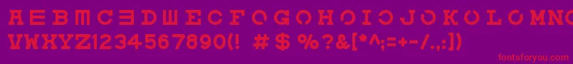 Eyechart Font – Red Fonts on Purple Background