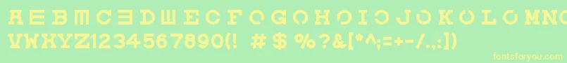Eyechart Font – Yellow Fonts on Green Background