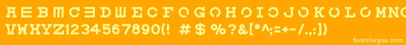 Eyechart Font – Yellow Fonts on Orange Background