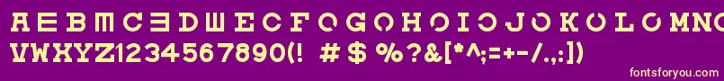 Eyechart Font – Yellow Fonts on Purple Background