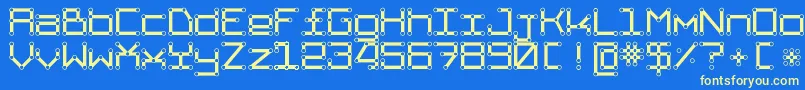 TpfAbbetor-Schriftart – Gelbe Schriften auf blauem Hintergrund