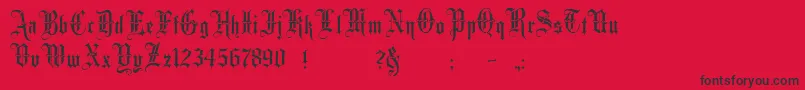 Minster3 Font – Black Fonts on Red Background